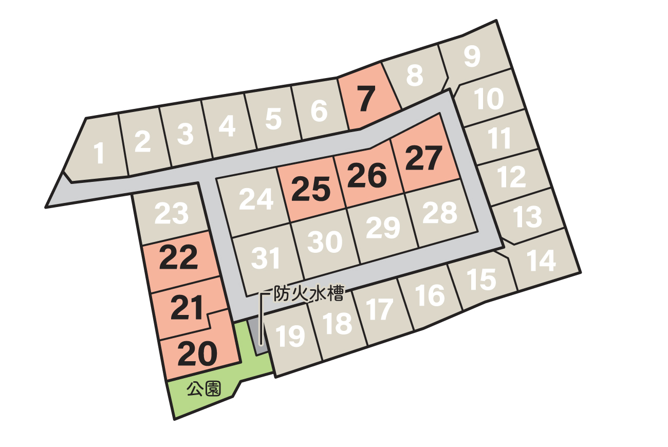 菊池市隈府新規分譲地全7区画